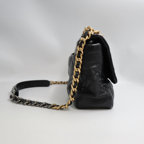 Pre-Owned #72766 CHANEL CC Chanel 19 Chain Hand Shoulder Bag Lambskin Leather AS1161