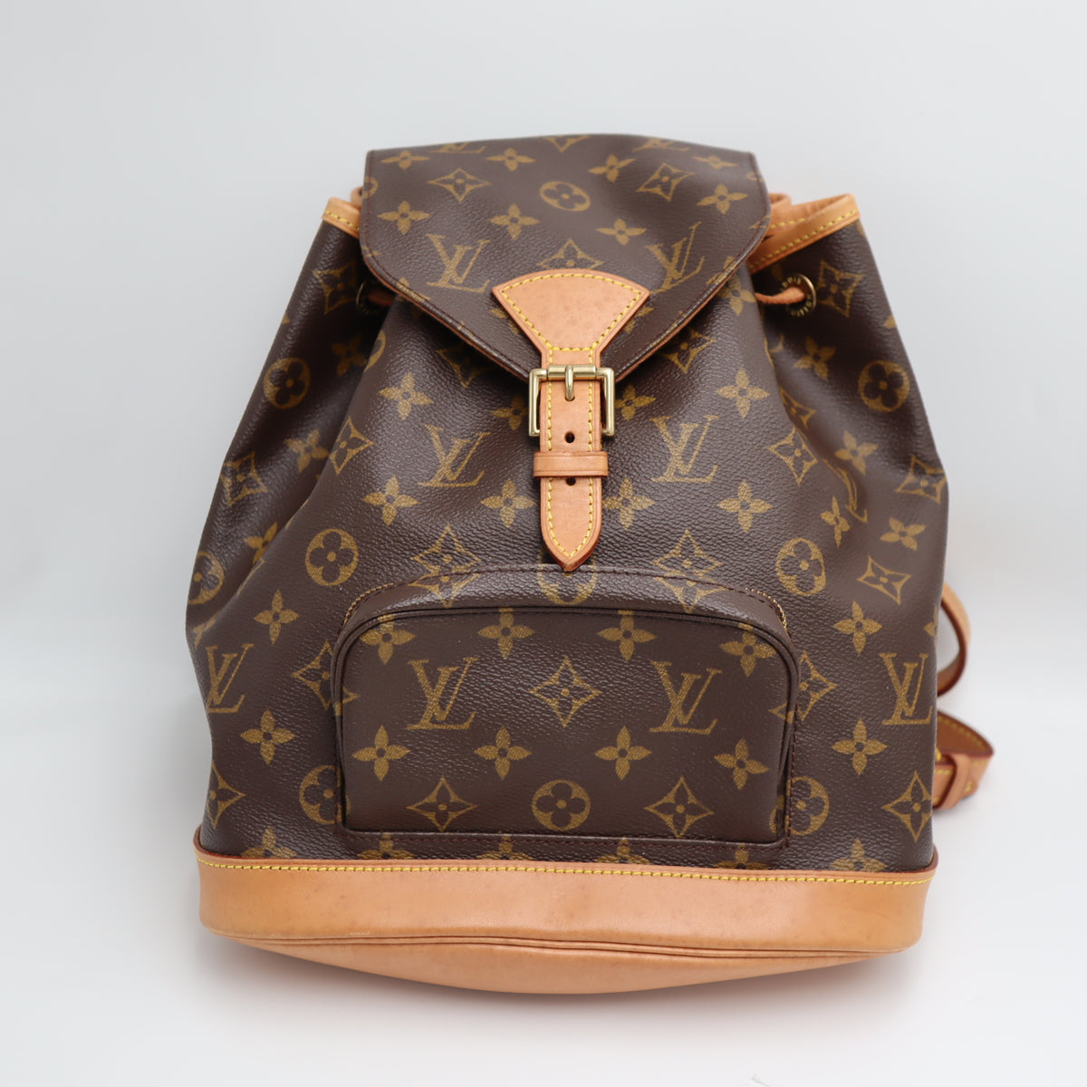 Pre-Owned #71077 Louis Vuitton Monogram Montsouris MM Backpack Bag Brown M51136