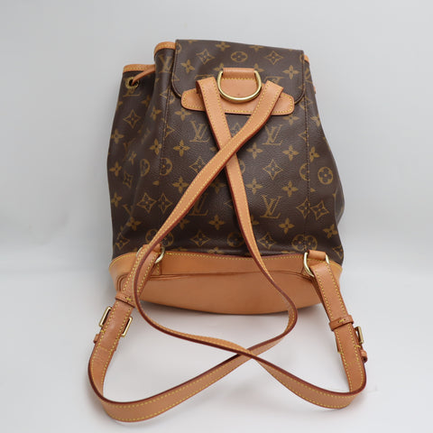 Pre-Owned #71077 Louis Vuitton Monogram Montsouris MM Backpack Bag Brown M51136