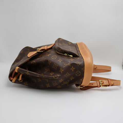 Pre-Owned #71077 Louis Vuitton Monogram Montsouris MM Backpack Bag Brown M51136