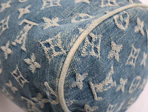 Pre-Owned #98196 Louis Vuitton Monogram Denim Neo Speedy Handbag Blue M95019