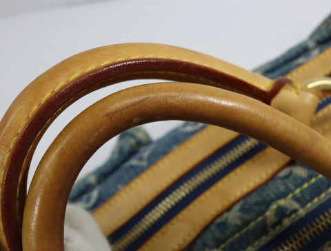 Pre-Owned #98196 Louis Vuitton Monogram Denim Neo Speedy Handbag Blue M95019