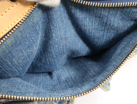 Pre-Owned #98196 Louis Vuitton Monogram Denim Neo Speedy Handbag Blue M95019