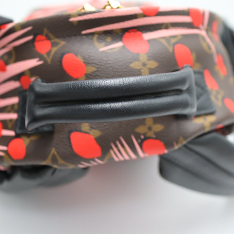 Pre-Owned #71086 Louis Vuitton Monogram Palm Springs PM Jungle dot Backpack Brown x Red M41981