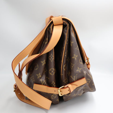 Pre-Owned #BP71439 Louis Vuitton Monogram Saumur 35 Crossbody Shoulder Bag Brown M42254