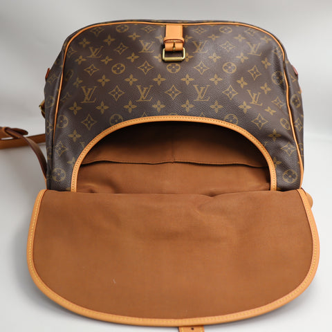 Pre-Owned #BP71439 Louis Vuitton Monogram Saumur 35 Crossbody Shoulder Bag Brown M42254
