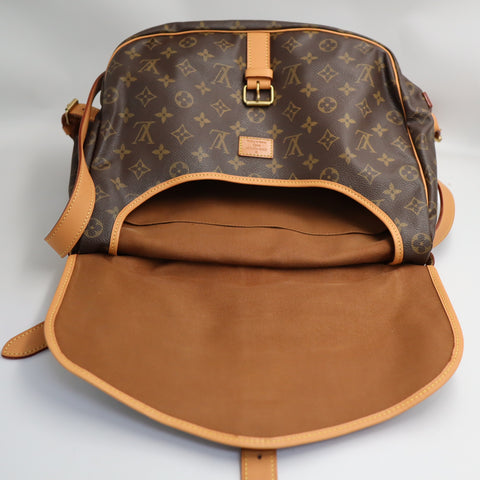 Pre-Owned #BP71439 Louis Vuitton Monogram Saumur 35 Crossbody Shoulder Bag Brown M42254