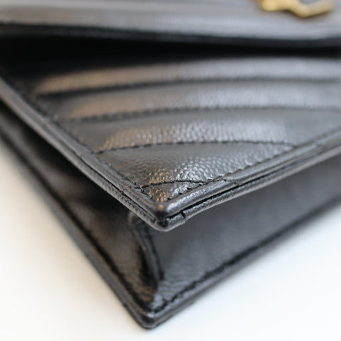 Pre-Owned #R7082504 Saint Laurent Cassandra Envelope Chain Shoulder Bag Black 742920