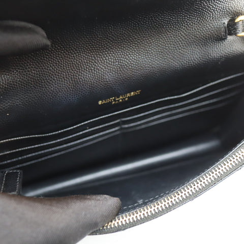 Pre-Owned #R7082504 Saint Laurent Cassandra Envelope Chain Shoulder Bag Black 742920