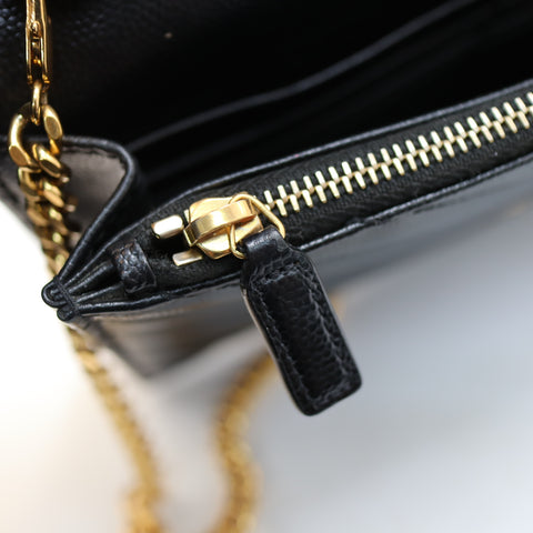 Pre-Owned #R7082504 Saint Laurent Cassandra Envelope Chain Shoulder Bag Black 742920