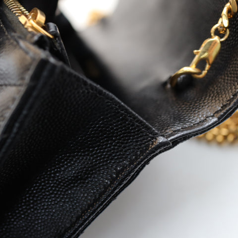 Pre-Owned #R7082504 Saint Laurent Cassandra Envelope Chain Shoulder Bag Black 742920