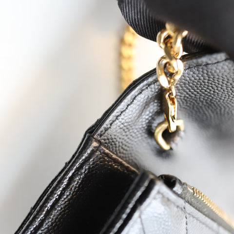 Pre-Owned #R7082504 Saint Laurent Cassandra Envelope Chain Shoulder Bag Black 742920