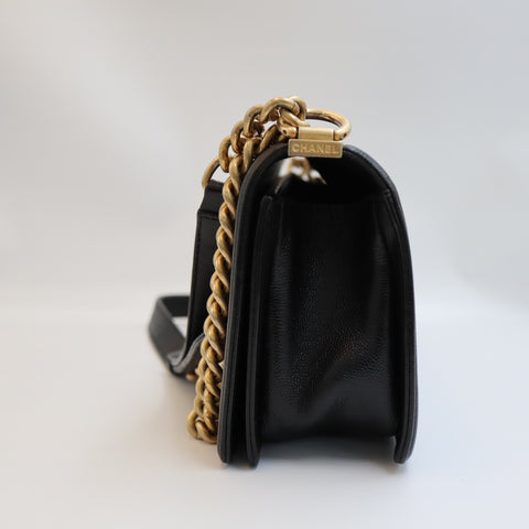 Pre-Owned #R7082507 CHANEL Boy Chanel Chain Shoulder Bag Black A67086