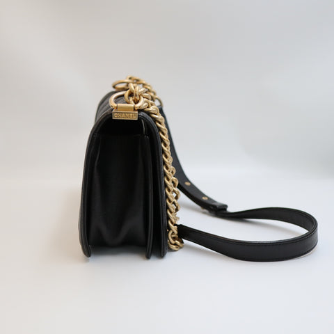 Pre-Owned #R7082507 CHANEL Boy Chanel Chain Shoulder Bag Black A67086