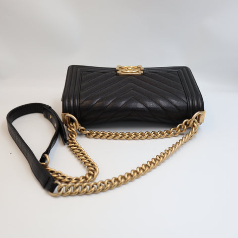 Pre-Owned #R7082507 CHANEL Boy Chanel Chain Shoulder Bag Black A67086