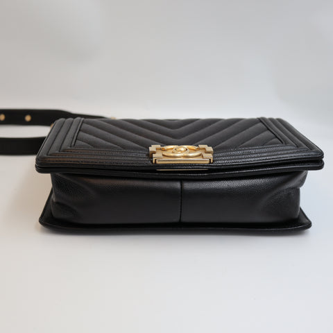 Pre-Owned #R7082507 CHANEL Boy Chanel Chain Shoulder Bag Black A67086