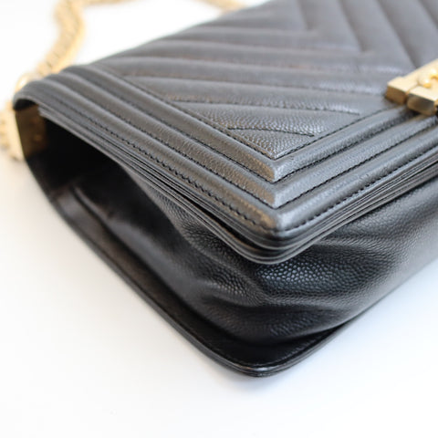 Pre-Owned #R7082507 CHANEL Boy Chanel Chain Shoulder Bag Black A67086