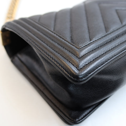 Pre-Owned #R7082507 CHANEL Boy Chanel Chain Shoulder Bag Black A67086