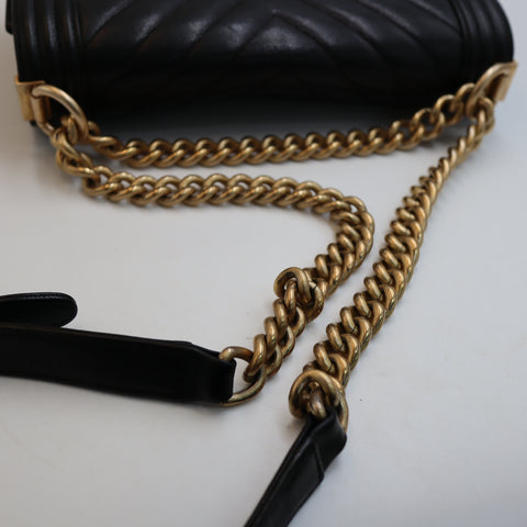 Pre-Owned #R7082507 CHANEL Boy Chanel Chain Shoulder Bag Black A67086