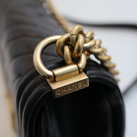 Pre-Owned #R7082507 CHANEL Boy Chanel Chain Shoulder Bag Black A67086