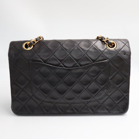 Pre-Owned #R7082502 CHANEL Matelasse Double Flap Chain Shoulder Bag Lambskin Black A01112