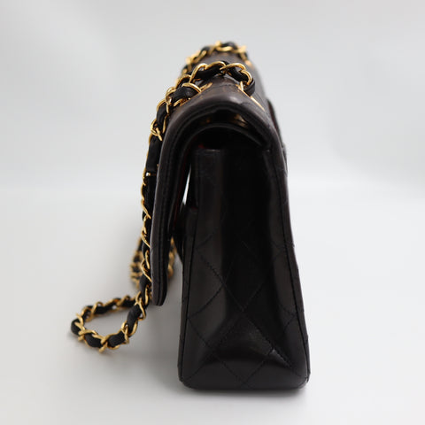 Pre-Owned #R7082502 CHANEL Matelasse Double Flap Chain Shoulder Bag Lambskin Black A01112