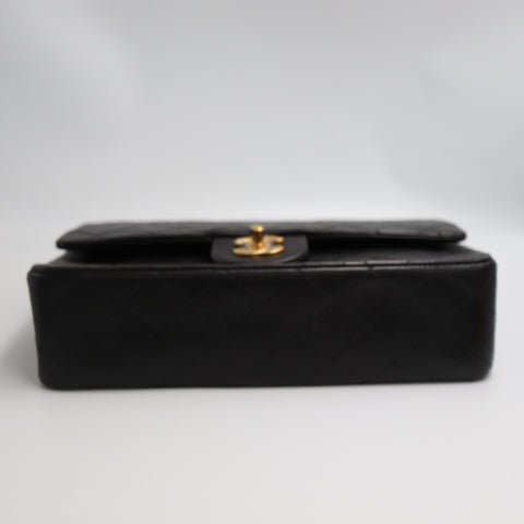 Pre-Owned #R7082502 CHANEL Matelasse Double Flap Chain Shoulder Bag Lambskin Black A01112