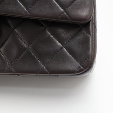 Pre-Owned #R7082502 CHANEL Matelasse Double Flap Chain Shoulder Bag Lambskin Black A01112