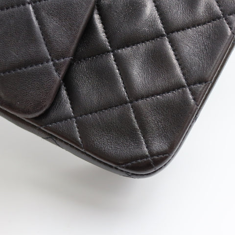 Pre-Owned #R7082502 CHANEL Matelasse Double Flap Chain Shoulder Bag Lambskin Black A01112