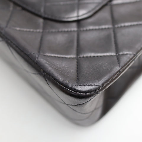 Pre-Owned #R7082502 CHANEL Matelasse Double Flap Chain Shoulder Bag Lambskin Black A01112