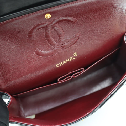 Pre-Owned #R7082502 CHANEL Matelasse Double Flap Chain Shoulder Bag Lambskin Black A01112