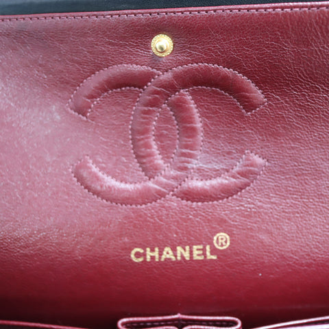 Pre-Owned #R7082502 CHANEL Matelasse Double Flap Chain Shoulder Bag Lambskin Black A01112