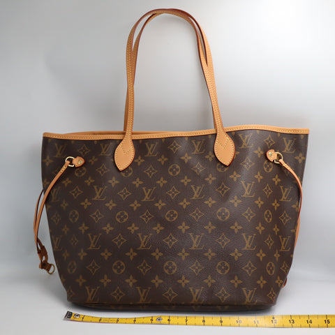 Pre-Owned #BP2082 Louis Vuitton Monogram Neverfull MM Tote Bag M41178