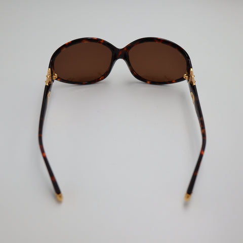 Pre-Owned #1698 Louis Vuitton Sunglasses Iris Brown Smoke Rhinestone Marble Brown Gold Z0266E