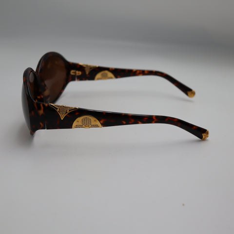 Pre-Owned #1698 Louis Vuitton Sunglasses Iris Brown Smoke Rhinestone Marble Brown Gold Z0266E