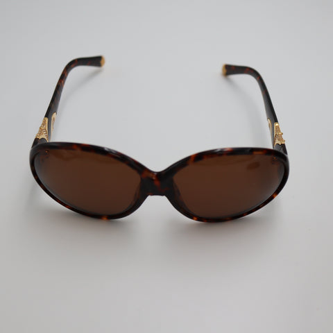 Pre-Owned #1698 Louis Vuitton Sunglasses Iris Brown Smoke Rhinestone Marble Brown Gold Z0266E