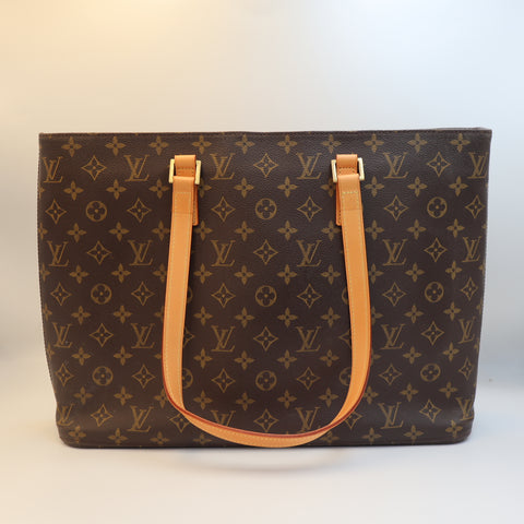 Pre-Owned #BP64180 Louis Vuitton Monogram Luco Tote Bag Canvas Brown M51155