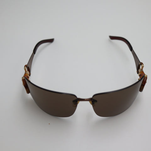 Pre-Owned #1705 Gucci Sunglasses Dark Brown x Gold Bamboo GG2801