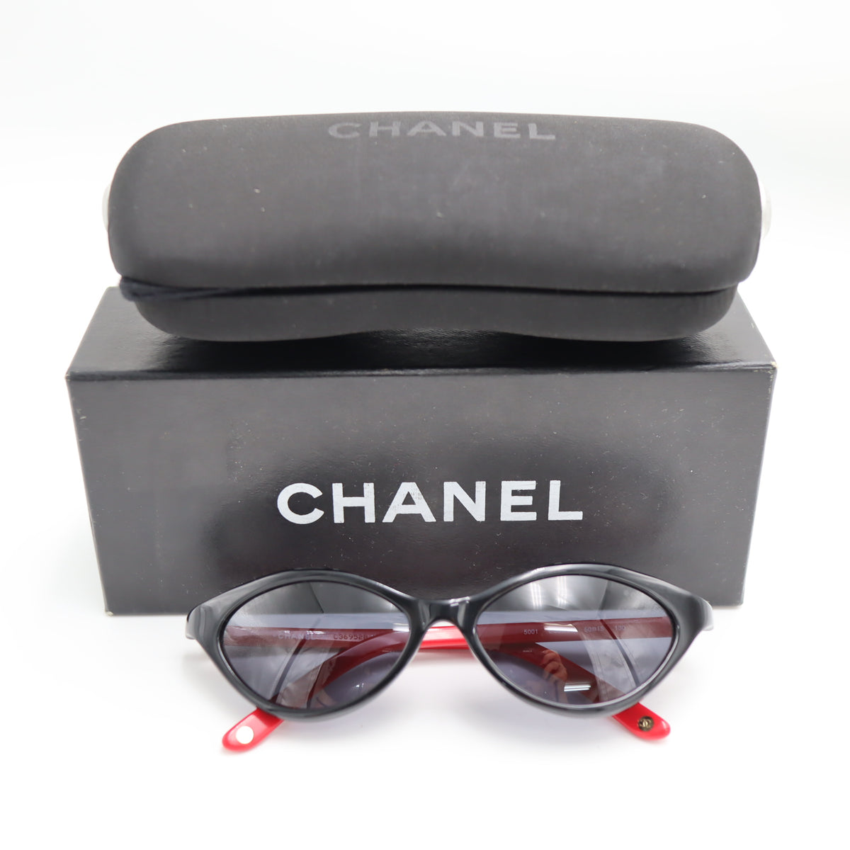 Pre-Owned #1715 CHANEL Sunglasses BLACK×RED 5001