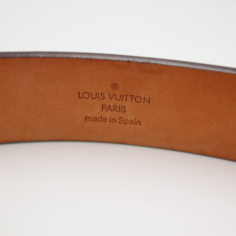 Pre-Owned #2005 Louis Vuitton Santur LST Belt Leather Dark Brown M6809