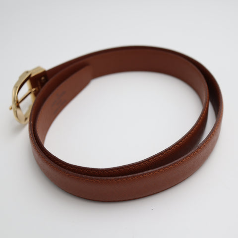 Pre-Owned #1894 Louis Vuitton Santur Classic Belt Leather Brown Gold M6840