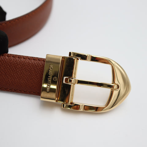 Pre-Owned #1894 Louis Vuitton Santur Classic Belt Leather Brown Gold M6840