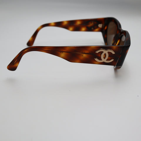 Pre-Owned #21909 CHANEL Sunglasses Coco Mark Brown Smoke Tortoise Shell Pattern Brown 04152 91235