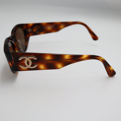 Pre-Owned #21909 CHANEL Sunglasses Coco Mark Brown Smoke Tortoise Shell Pattern Brown 04152 91235