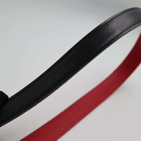 Pre-Owned #1934 Hermès Constance Mini Reversible H Belt A Black x Red