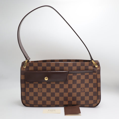 Pre-Owned #71108 Louis Vuitton Damier Aubagne Shoulder Bag N51129 Serial unclear