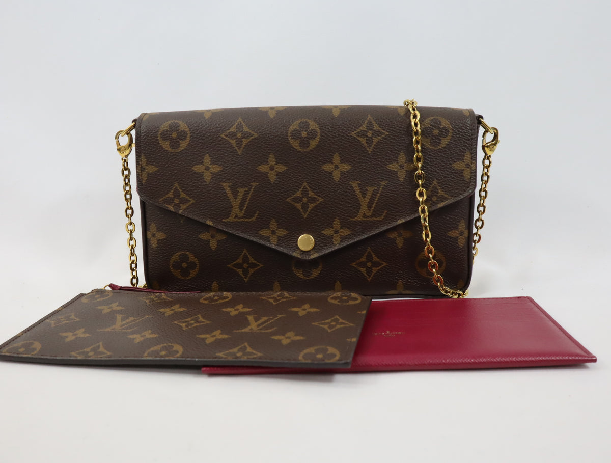 Pre-Owned #R03232 Louis Vuitton Monogram Pochette Felicie chain crossbody Shoulder Bag M81896