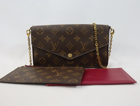 Pre-Owned #R03232 Louis Vuitton Monogram Pochette Felicie chain crossbody Shoulder Bag M81896