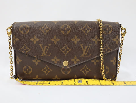 Pre-Owned #R03232 Louis Vuitton Monogram Pochette Felicie chain crossbody Shoulder Bag M81896