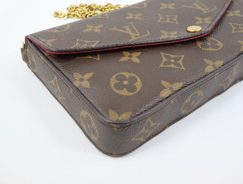 Pre-Owned #R03232 Louis Vuitton Monogram Pochette Felicie chain crossbody Shoulder Bag M81896
